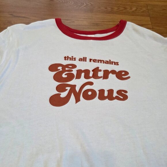 The Holdovers Movie Retro Ringer T-shirt Men’s XL ‘Entre Nous’ White Red Tee - Picture 4 of 12